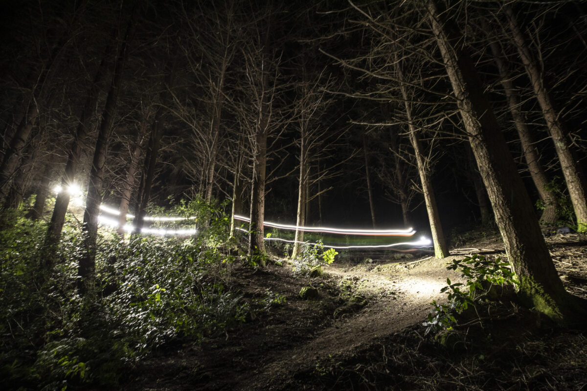 01042023 NEWS PHOTO BRADEN FASTIER / NELSON MAIL
Members of the Nelson MTB Club do a night ride together after midnight on the 1st of April on the first day Sharlands Mountain bike park has been open in 9months due to logging in the area.